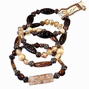 Original Designs Stretch Bracelets Beads Handcrafted Lot of 4 NEW
